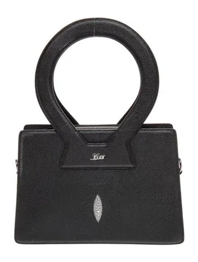 Pre-owned Luar Embossed Leather Shoulder Bag In Black