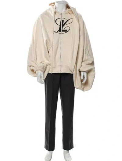 Pre-owned Luar Graphic Print Crew Neck Hoodie In Neutral