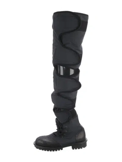 Pre-owned Luar Leather Sock Boots In Black