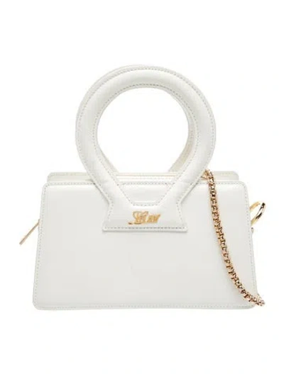 Pre-owned Luar Leather Top Handle Bag In White