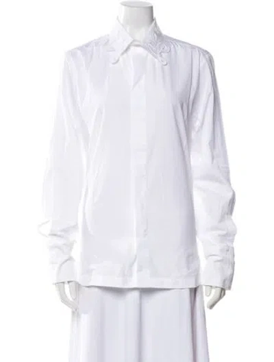 Pre-owned Luar Long Sleeve Blouse In White