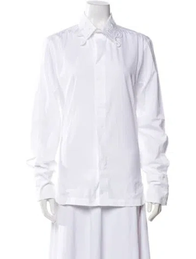 Pre-owned Luar Long Sleeve Blouse In White