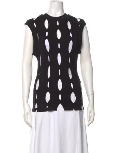 Pre-owned Luar Patterned Crew Neck Top In Black