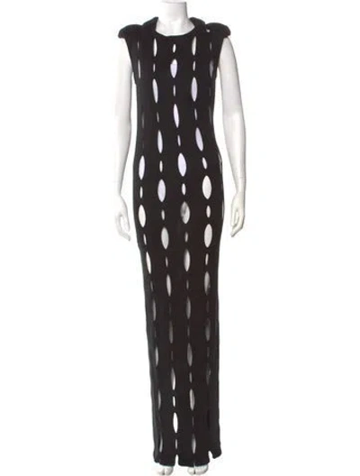 Pre-owned Luar Polka Dot Print Long Dress In Black