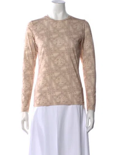 Pre-owned Luar Printed Crew Neck Top In Neutrals