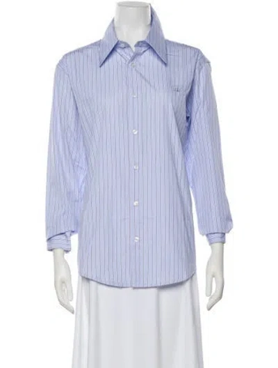 Pre-owned Luar Striped Long Sleeve Button-up Top In Blue