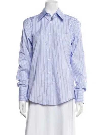 Pre-owned Luar Striped Long Sleeve Button-up Top W/ Tags In Blue