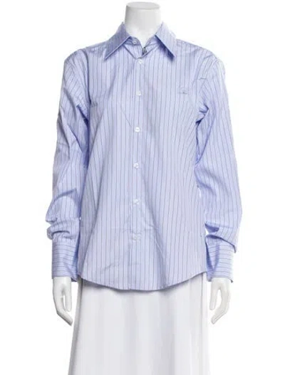 Pre-owned Luar Striped Long Sleeve Button-up Top W/ Tags In Blue