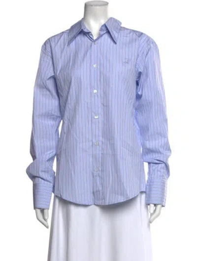Pre-owned Luar Striped Long Sleeve Button-up Top W/ Tags In Blue