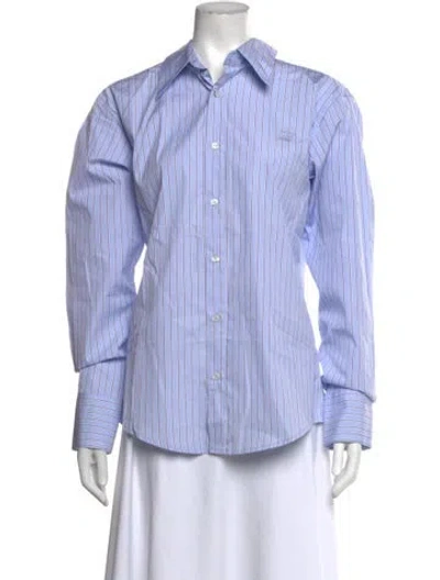 Pre-owned Luar Striped Long Sleeve Button-up Top W/ Tags In Blue