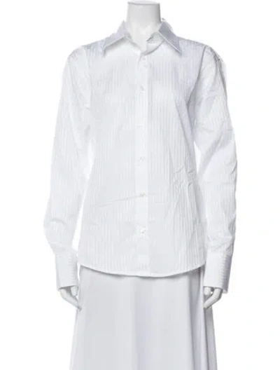 Pre-owned Luar Striped Long Sleeve Button-up Top W/ Tags In White