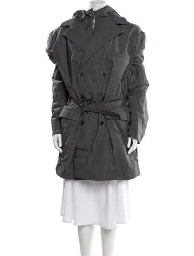 Pre-owned Luar Striped Puffer Coat W/ Tags In Gray