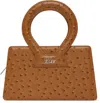 Luar Tan Small Ana Bag In Tan Ostrich Embossed