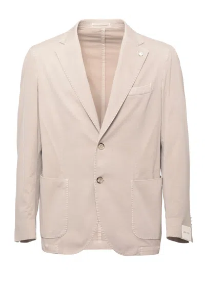 Lubiam Beige Cotton-silk Classic Lapel Blazer In Neutral