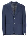 Shop Lubiam Blue Cotton And Linen Jacket