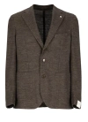 LUBIAM BROWN LINEN AND COTTON JACKET