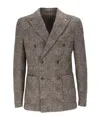 Lubiam Double-breasted Suit Jacket In Gray