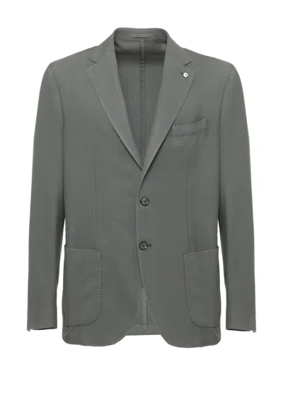 Lubiam Green Classic Lapel Wool Blazer In Red