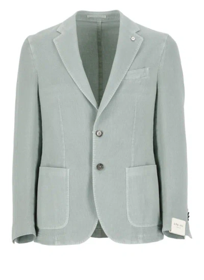 LUBIAM GREEN COTTON AND RAMIE JACKET
