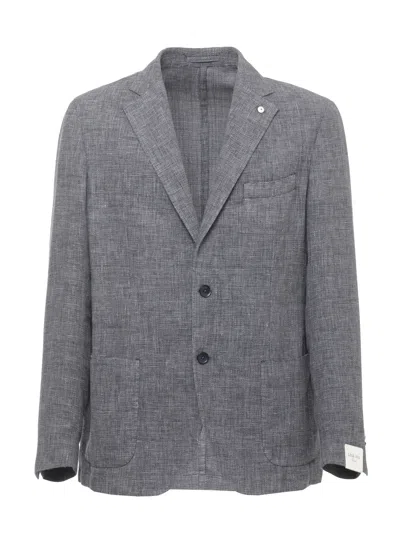 Lubiam Grey Classic Lapel Blazer In Gray