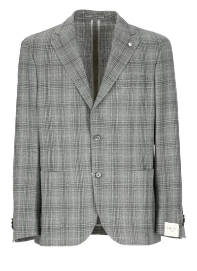 LUBIAM GREY SILK AND WOOL JACKET