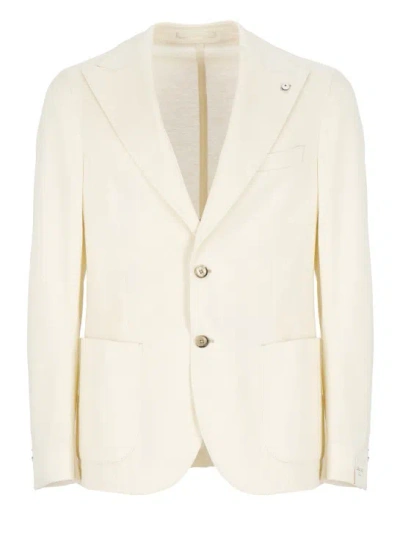 LUBIAM IVORY LINEN AND COTTON JACKET