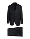 Lubiam Man Suit Black Size 46 Virgin Wool, Silk