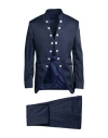 Lubiam Man Suit Blue Size 44 Wool, Polyester In Blue