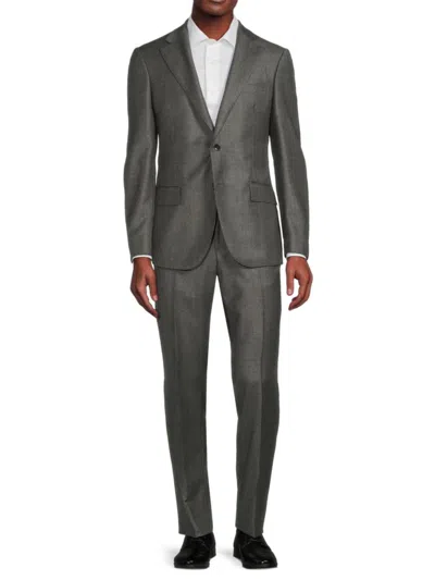 Lubiam Men's Checked Virgin Wool Blend Suit In Mid Grey