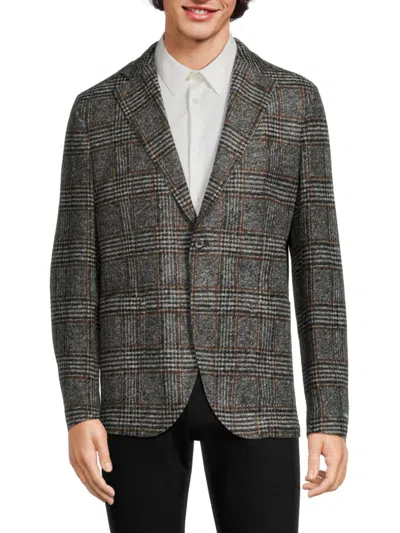 Lubiam Men's Plaid Virgin Wool Blend Sportcoat In Black