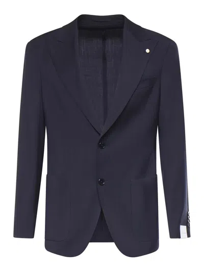 Lubiam Single-breasted Wool Blend Blazer In Blue