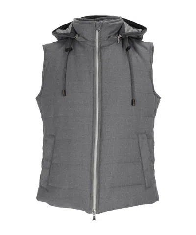 Lubiam Zippered Vest In Gray