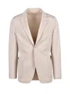 Luca Bertelli Beige Cotton Polyamide Elastane Jacket In White