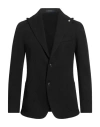 Luca Bertelli Man Blazer Black Size 36 Polyester, Cotton, Elastane In Black