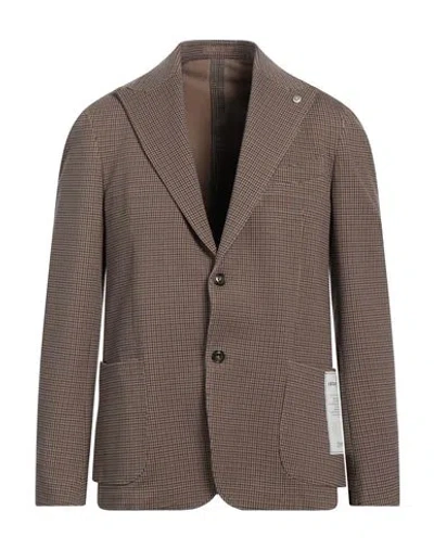 Luca Bertelli Man Blazer Brown Size 42 Viscose, Polyamide, Elastane