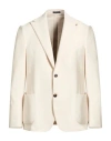 Luca Bertelli Man Blazer Cream Size 42 Polyester, Cotton, Elastane In White