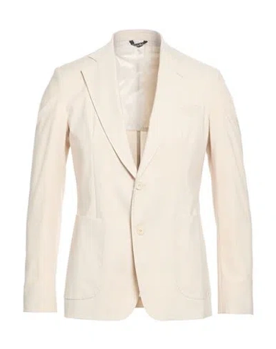 Luca Bertelli Man Blazer Cream Size 44 Polyester, Viscose, Elastane In White