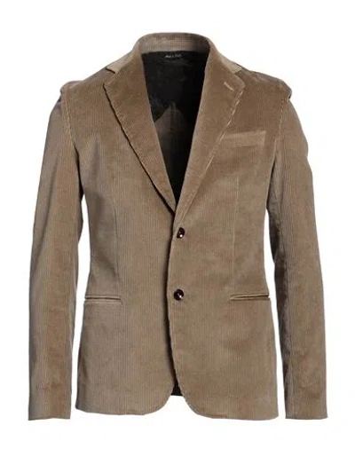 Luca Bertelli Man Blazer Khaki Size 38 Cotton, Elastane In Brown
