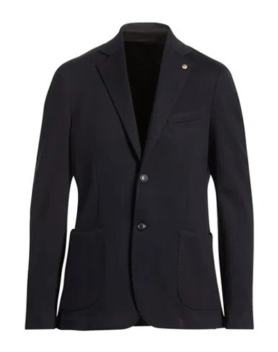 Luca Bertelli Man Blazer Navy Size 40 Viscose, Polyamide, Elastane In Blue