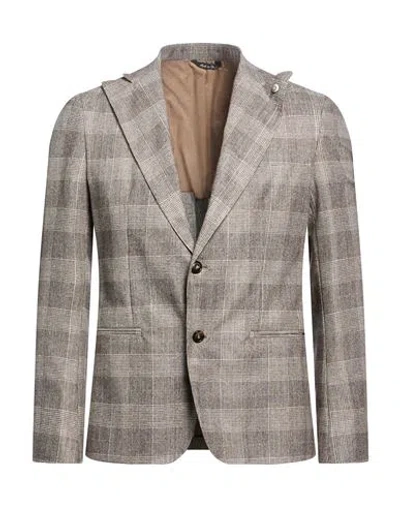 Luca Bertelli Man Blazer Taupe Size 36 Wool, Acrylic, Polyamide, Cashmere In Gray