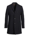 Luca Bertelli Man Coat Navy Size 40 Wool, Polyester, Polyamide In Navy