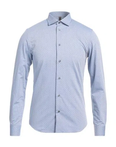 Luca Bertelli Man Shirt Blue Size M Cotton