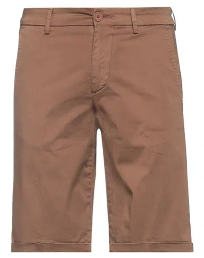 Luca Bertelli Man Shorts & Bermuda Shorts Brown Size 30 Cotton, Elastane In Brown