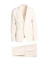 Luca Bertelli Man Suit Cream Size 36 Polyester, Viscose, Elastane In Metallic
