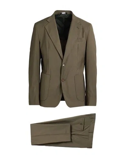 Luca Bertelli Man Suit Military Green Size 36 Polyester, Viscose, Elastane