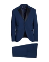 Luca Bertelli Man Suit Navy Size 36 Polyester, Viscose, Elastane In Blue
