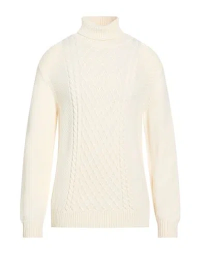 Luca Bertelli Man Turtleneck Off White Size Xl Wool, Acrylic In Neutral