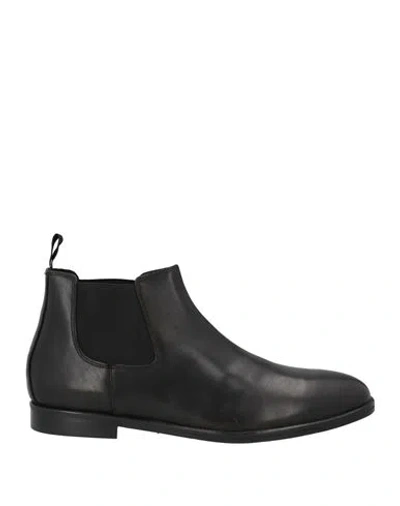 Luca Caracciolo Man Ankle Boots Black Size 9 Leather