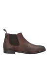 Luca Caracciolo Man Ankle Boots Dark Brown Size 8 Leather In Brown