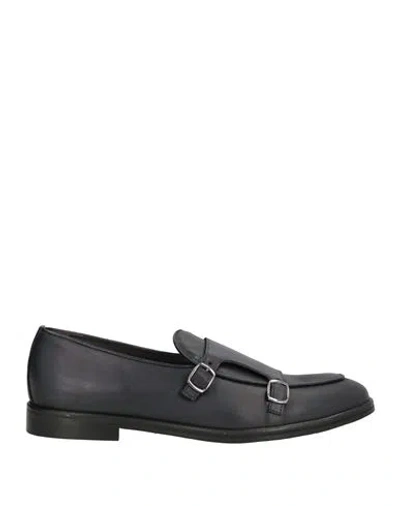 Luca Caracciolo Man Loafers Midnight Blue Size 12 Leather